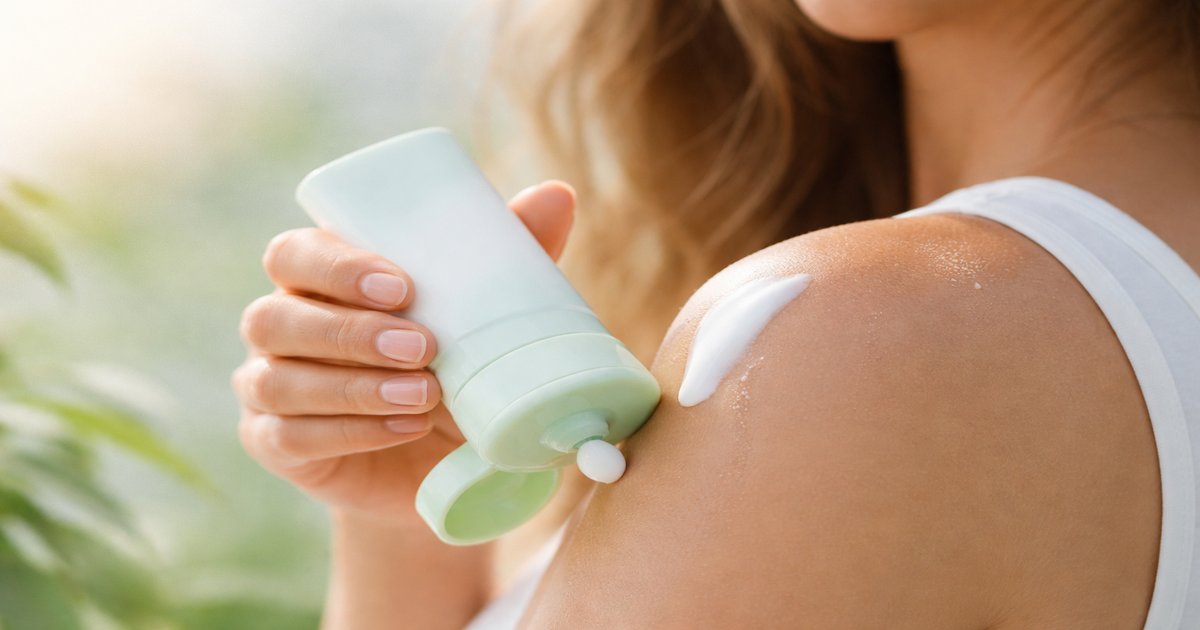 blue lizard sunscreen in use