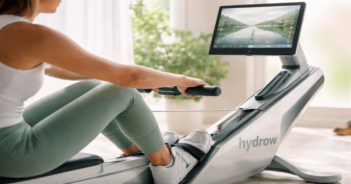 hydrow pro rower in use