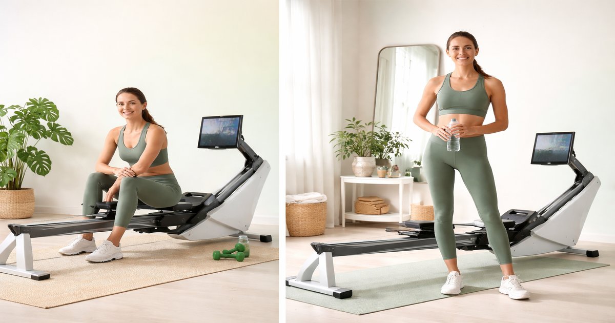 hydrow wave rower in use